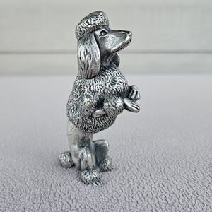 Towle Pewter Poodle Figurine 3.5" Paperweight Dog VTG Italy